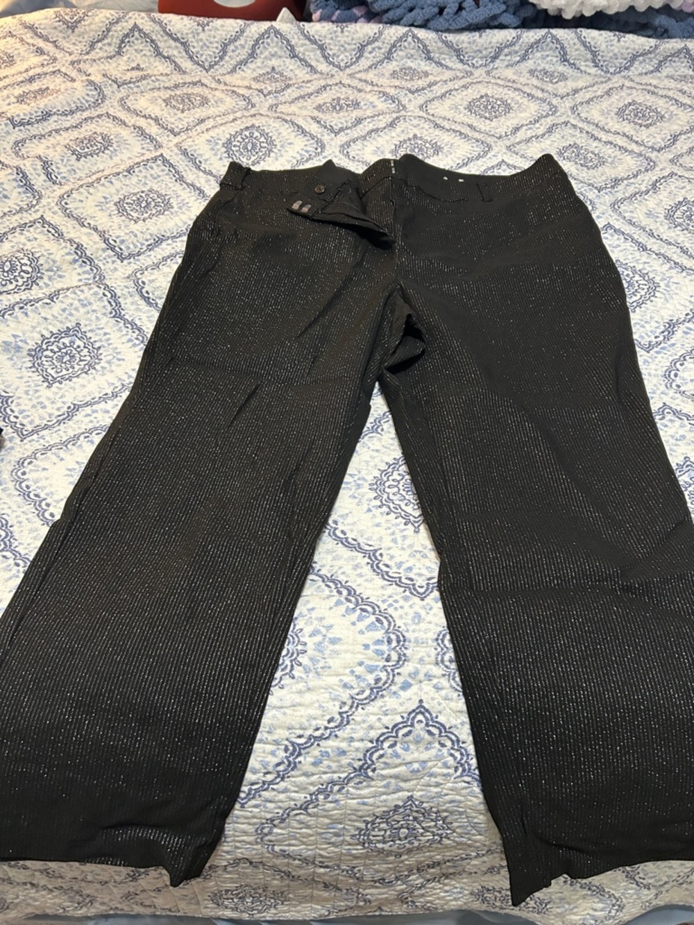 Lane Bryant Black Sparkle Wide-Leg Pants